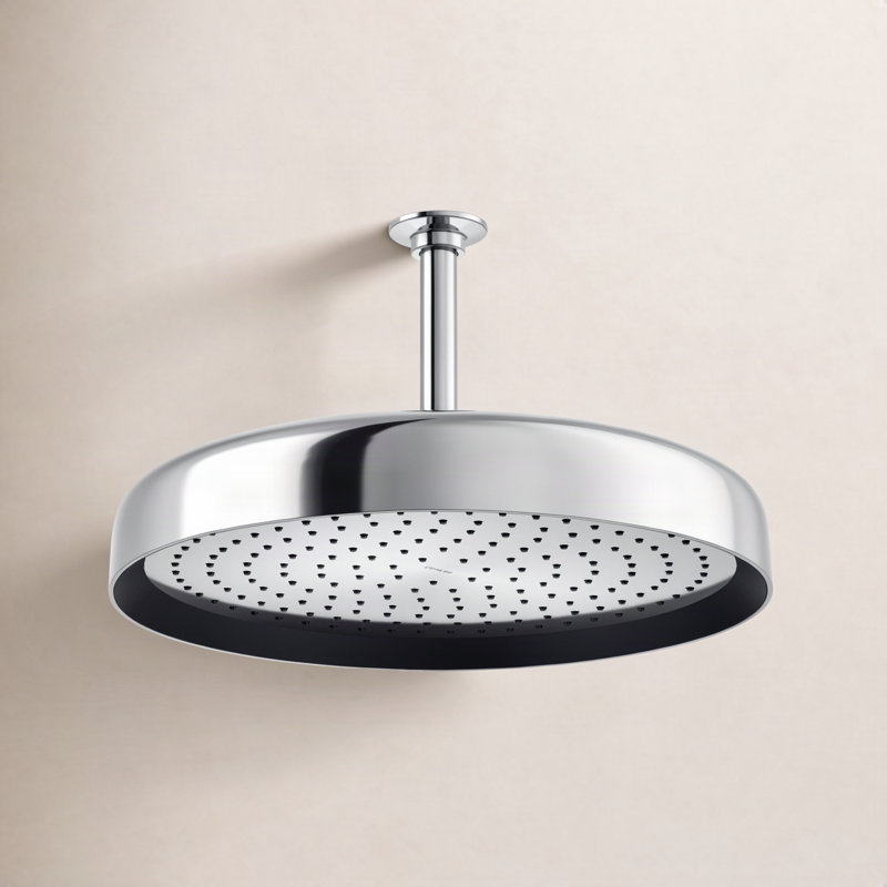Statement 14" Single-Function Wall or Ceiling-Mount Round Rainhead, Round Rain Showerhead 2.5 GPM, Polished Chrome