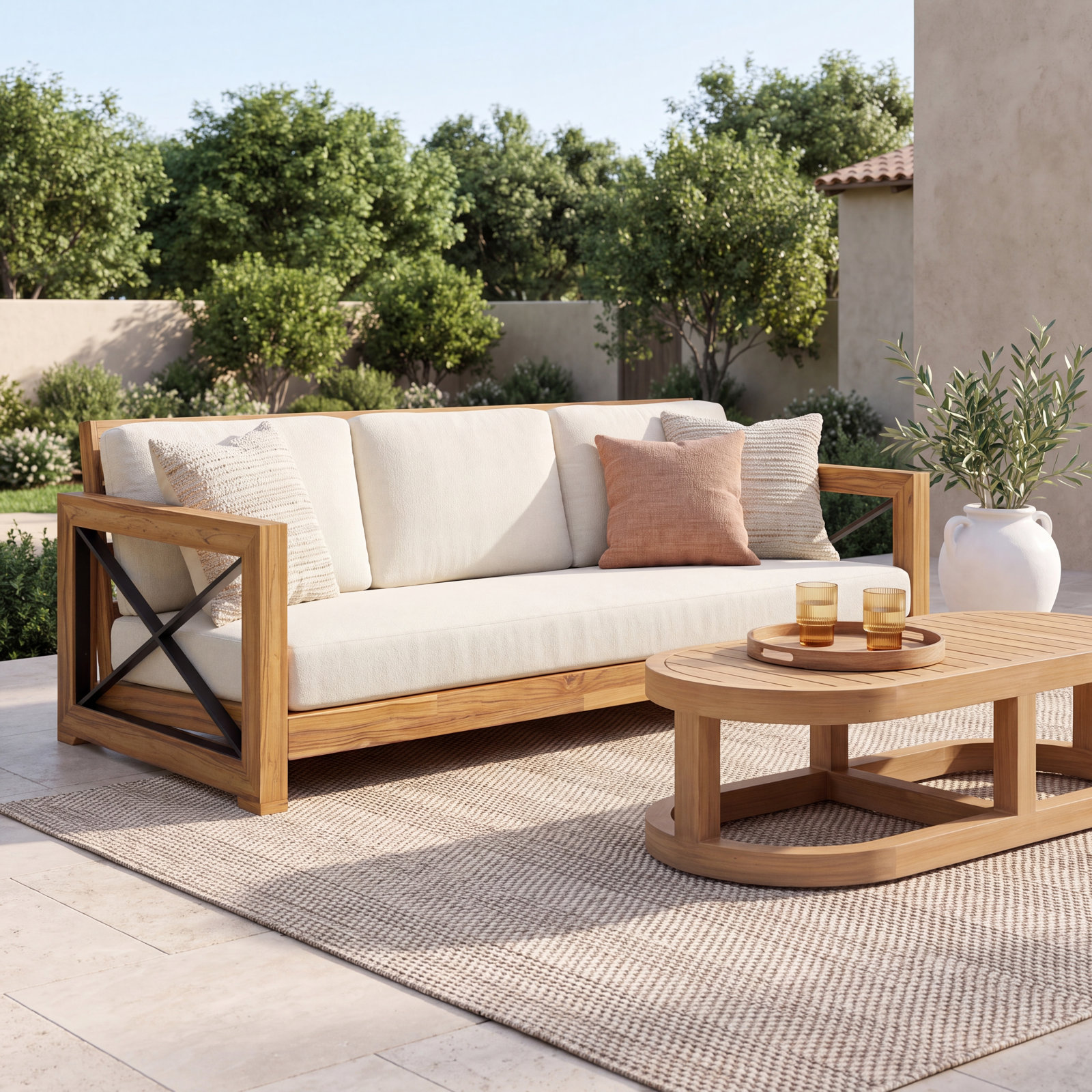 Vella 84" Teak Patio Sofa