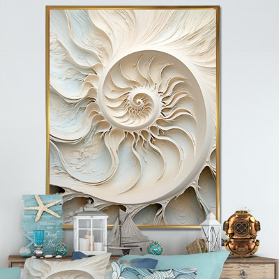 Ivoire Infinity Sea Sheel Spiral sur toile