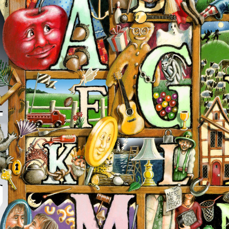 Alphabet Art par Laura Seeley, décoration de chambre d'enfant, H 22,5 po x l 18 po x P 1 po
