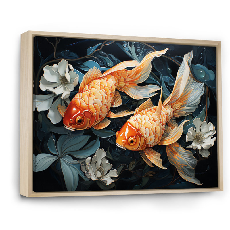 Attalia Fishing Harmonious Hues I - impression, Cadre naturel flottant, H 34 po x l 44 po x P 1,5 po