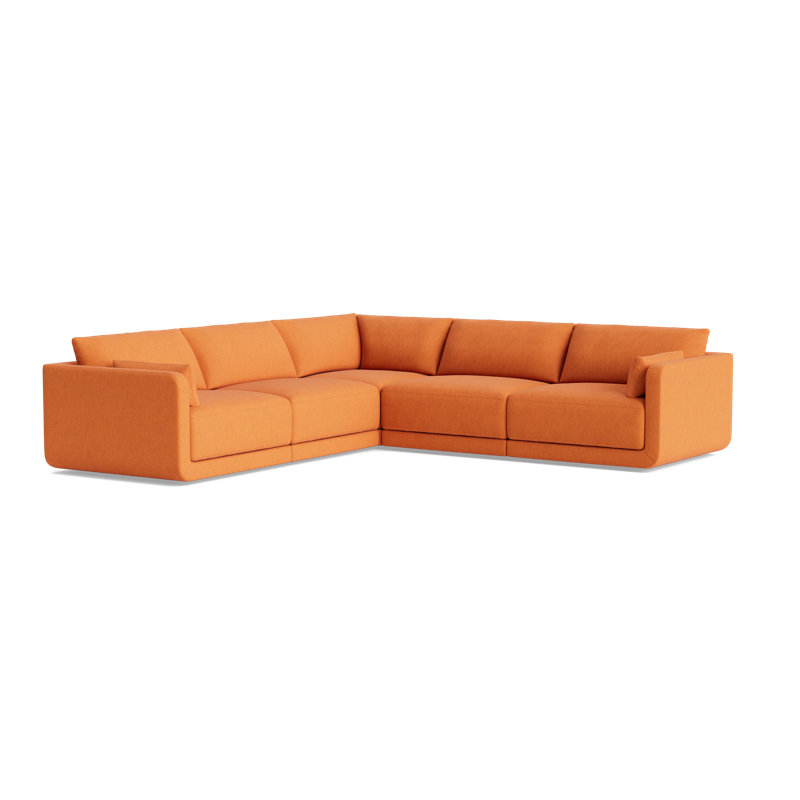 Eva Modular Sectional, Performance Weave - Carrot