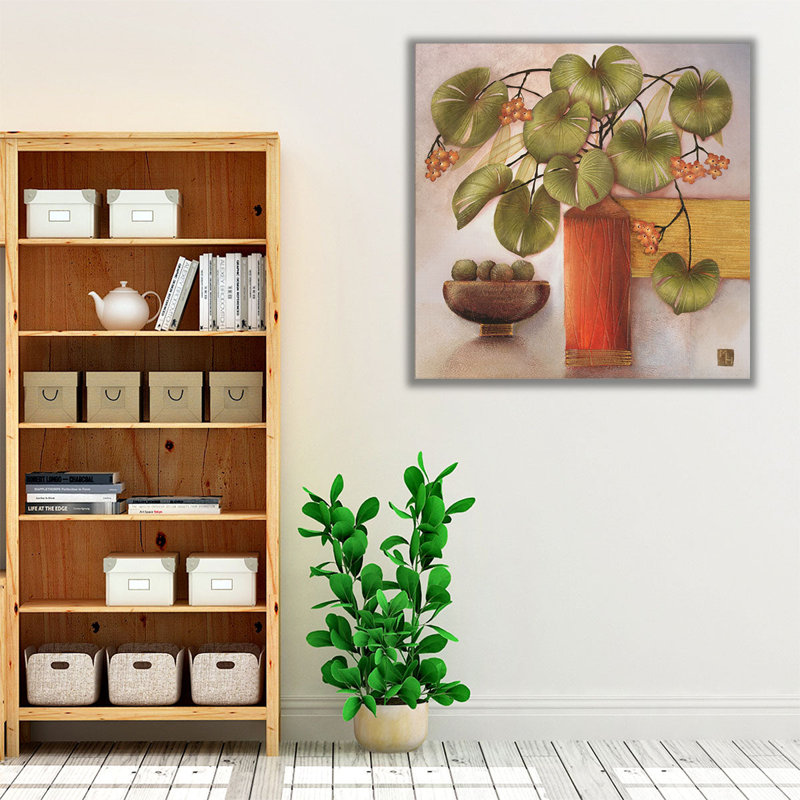 «Passion Fruit and Vase», reproduction d'art sur toile, H 12 po x l 12 po