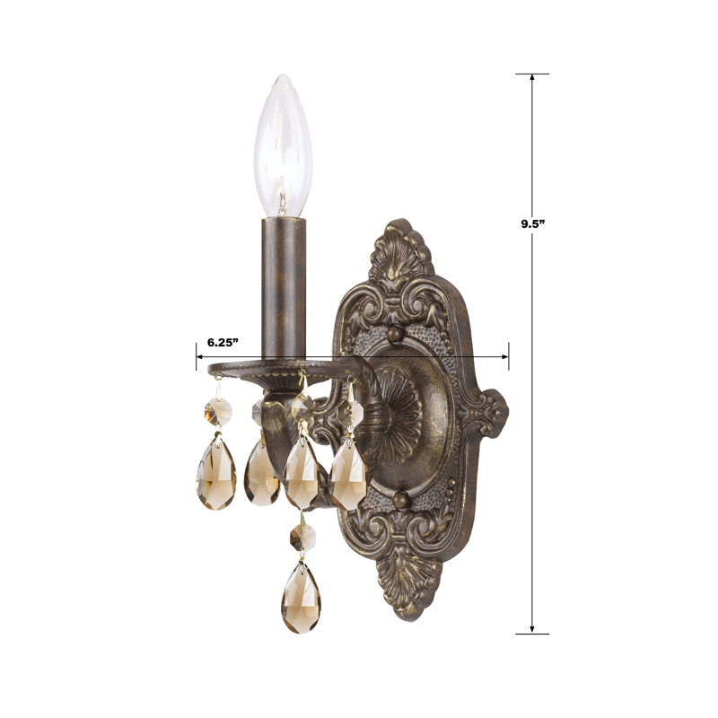 Abagail Candle Wall Light, Golden Teak Majestic Wood Polish, Venetian Bronze