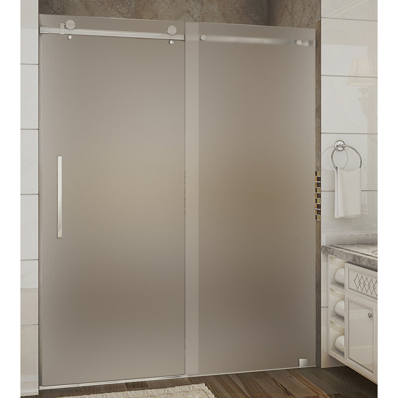 Moselle 75" Frameless Shower Door, Stainless Steel