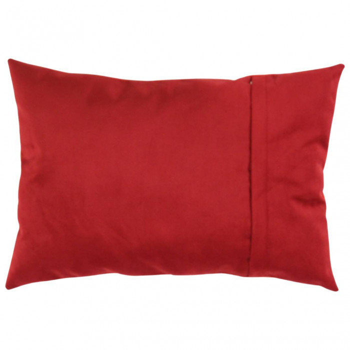 Square Pillow Cover & Insert, 16"H x 24"W, Red/Blue/Beige, Rectangle