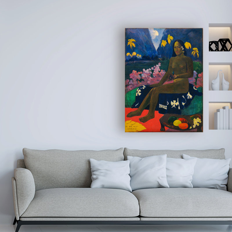 Reproduction d’art sur toile tendue « the seed of the Areoi » par Paul Gauguin, H 32 po x l 24 po x P 2 po