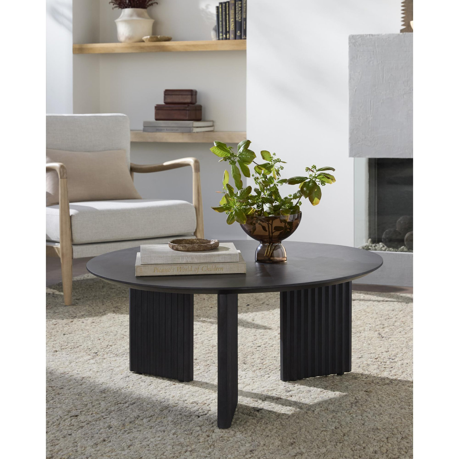Edianna 36" Mango Coffee Table, Black