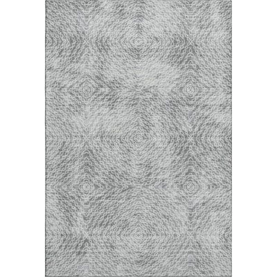 10' X 14' Ash Gray And Charcoal Geometric Washable Area Rug With UV Protection