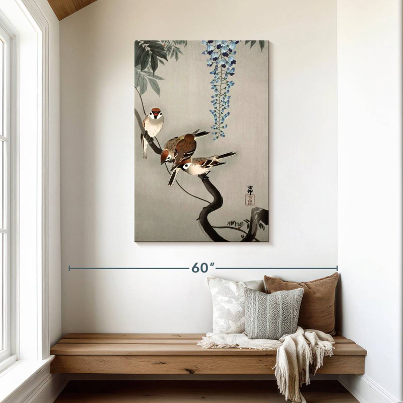 Brampt Ring Sparrows At Wisteria, 45" H x 30" W