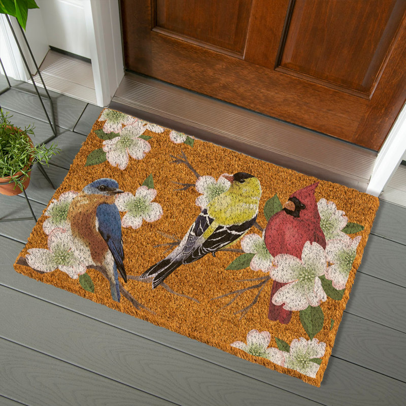 What She Shed Bird Bunch, Coir Mat, 36"x24"