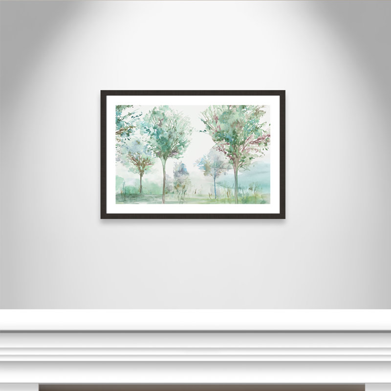 Paysage délicat - Art encadré autoportant, H 26 po x l 36 po x P 2 po, Encadrement espresso foncé