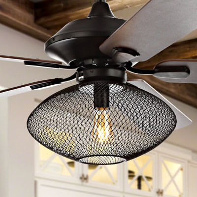 Ventilateur de plafond standard à 5 pales de 52 po avec télécommande et ensemble d'éclairage Vargas inclus