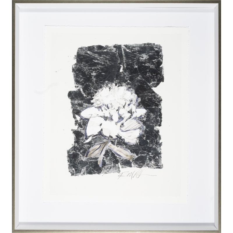 «Silver Flower - Peony» par Robert Robinson - peinture encadrée