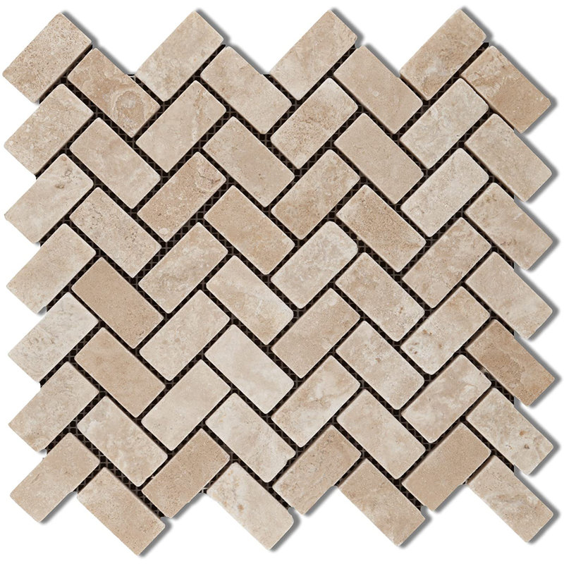 Carreau de mosaïque en chevron Travertine