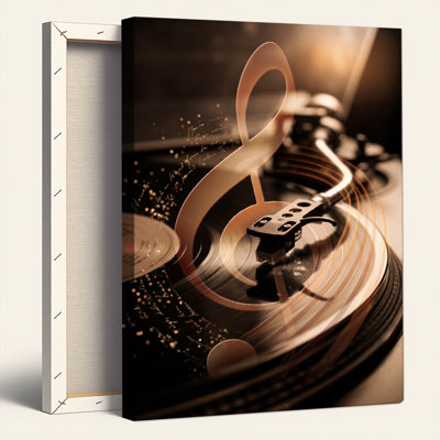 Music Vinyl Canvas Wall Art Oil Painting Print Set Of 1