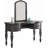 Bedroom Classic Vanity Set Wooden Carved Mirror Stool Drawers Antique  Finish-1719980818