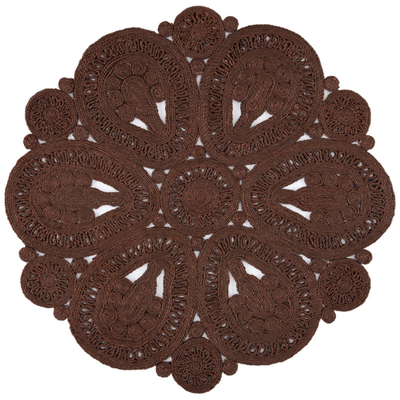 Duncan Natural Fiber Hand Woven Jute Solid Color Rug, Round 7'