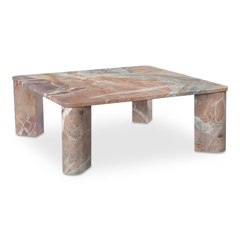Adile Marble Coffee Table, Orange