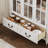 66.9" Tall Arched Cabinet With Glass Doors, White Display Cabinet For Living Room, Kitchen, Dining Room-1316959529