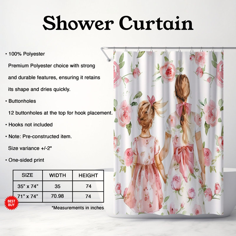 Rideau de douche Tender Parent - Premium 19, H 74 po x l 71 po