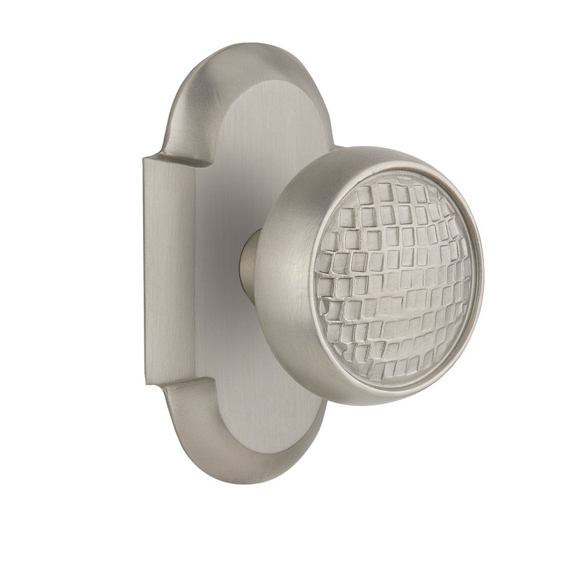 Cottage Plate with Craftsman Door Knob, Satin Nickel