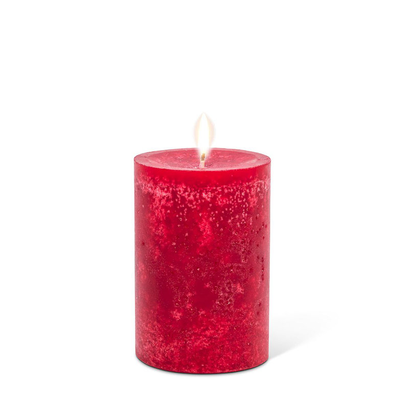 Bougie sans parfum, H 3,5 po x l 2,5 po x P 2,5 po, Rouge