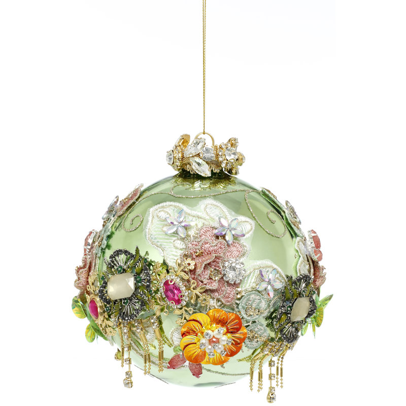 Kings Jewel Ball Ornament, Mint - 5 Inches