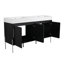 Meuble-lavabo autoportant avec lavabo en résine, armoire de rangement avec portes, meuble-lavabo de salle de bain