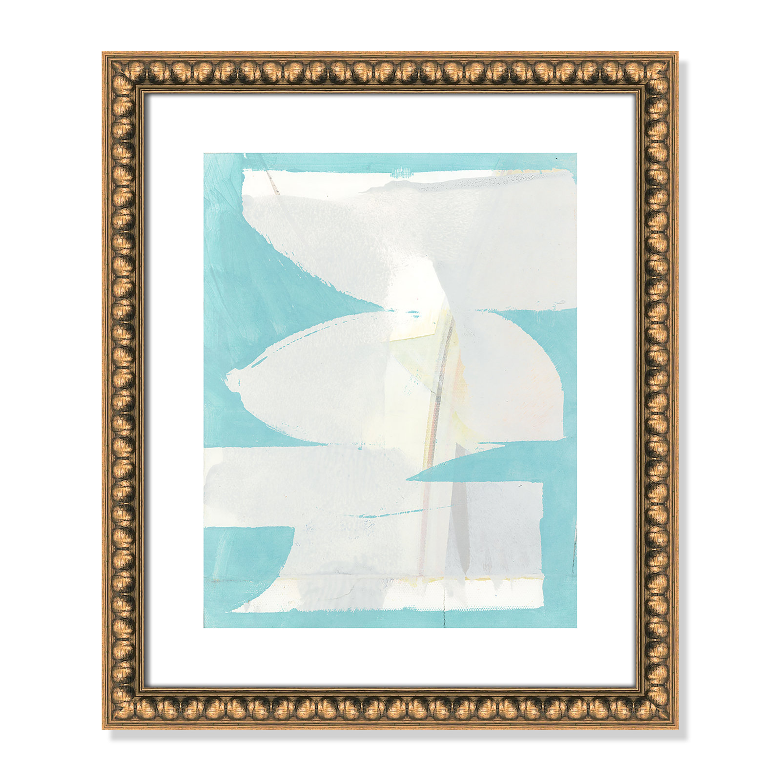 Nara "Carve I" Painting, 20" H x 17" W x 1.13" D, Gold Bead Framed Paper