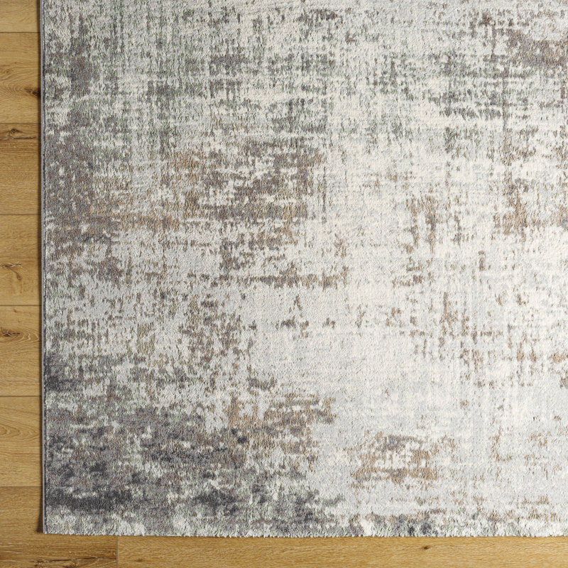 Modern Abstract Cream/Brown/Green, Rectangle 200 x 275cm