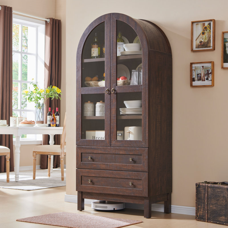 Cardentey Arched Storage Cabinet, Brown