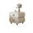 Bedside Table With Drawer, Wooden Bedside Table, White, Cabinet Rounded Corners, Gray Cabinet Legs