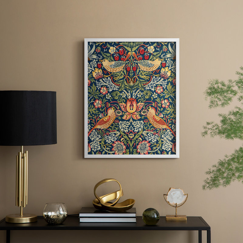 Reproduction abstraite vintage encadrée CLXIX - bois massif, H 15 po x l 12 po, Blanc