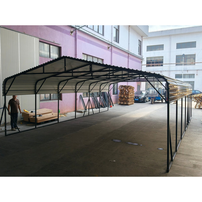 Toit pour abri de voiture en acier galvanisé robuste de 20 pi x 30 pi pour carport, structure triangulaire renforcée et stable pour abri de voiture en métal avec vent