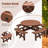 8 Person Wooden Picnic Table – Outdoor Camping Dining Table With Seat, Garden DIY With 4 Built-In Benches, 2220 Lb Capacity-1144436201