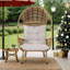 Chaise d'extérieur en osier avec coussin résistant à l'eau-479262270-479262271