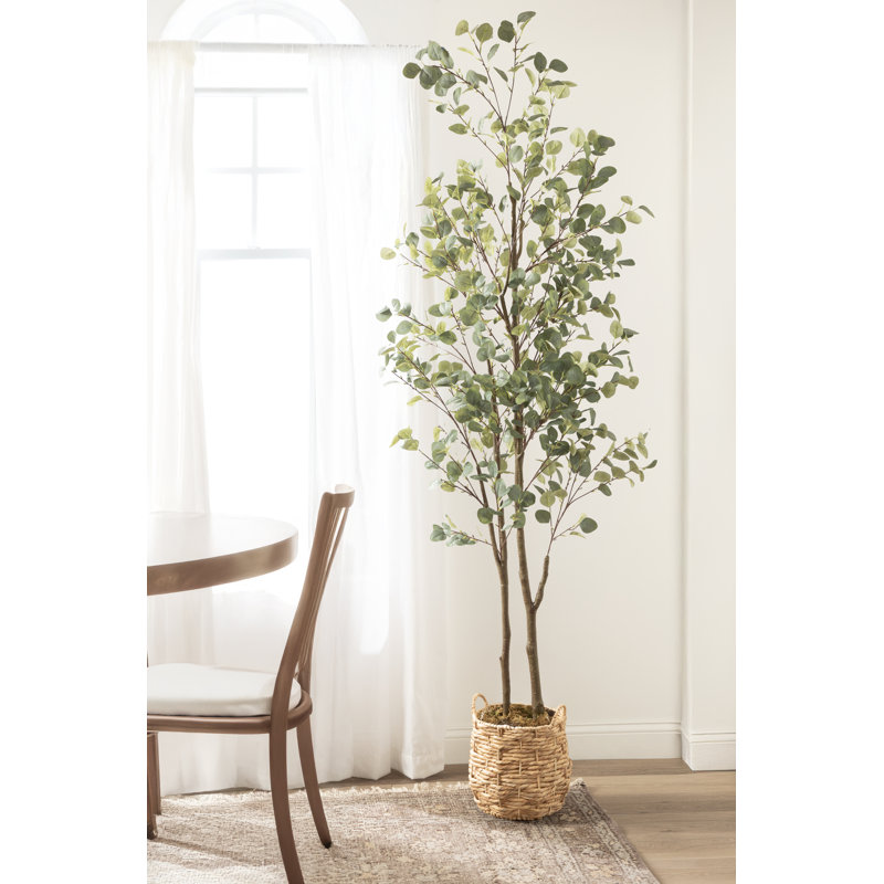 Faux eucalyptus avec panier en livia Joanie, H 94,49 po x l 31,50 po x P 27,56 po