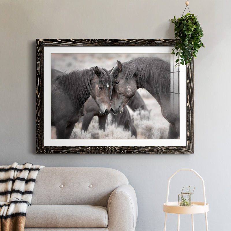 Chevaux sauvages - Photographie avec cadre photo, H 31,5 po x l 23,5 po x P 1,5 po, Cadre noir