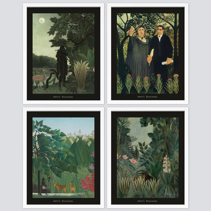 «French Gentleman Forest Countryside Nature», impression sur papier 4 pièces, Blanc, H 10 po x l 8 po