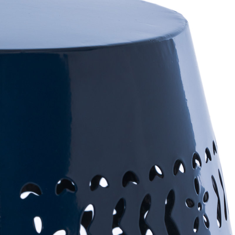 Table de bout en dentelle coupée en métal pour l'extérieur et l'intérieur, table d'appoint en forme de tonneau, aucun assemblage requis | Idée de cadeau