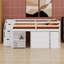 Lit mezzanine peu encombrant, bureau d'écriture, 3 tiroirs, escalier de rangement et tablettes pour la chambre à coucher-129230356