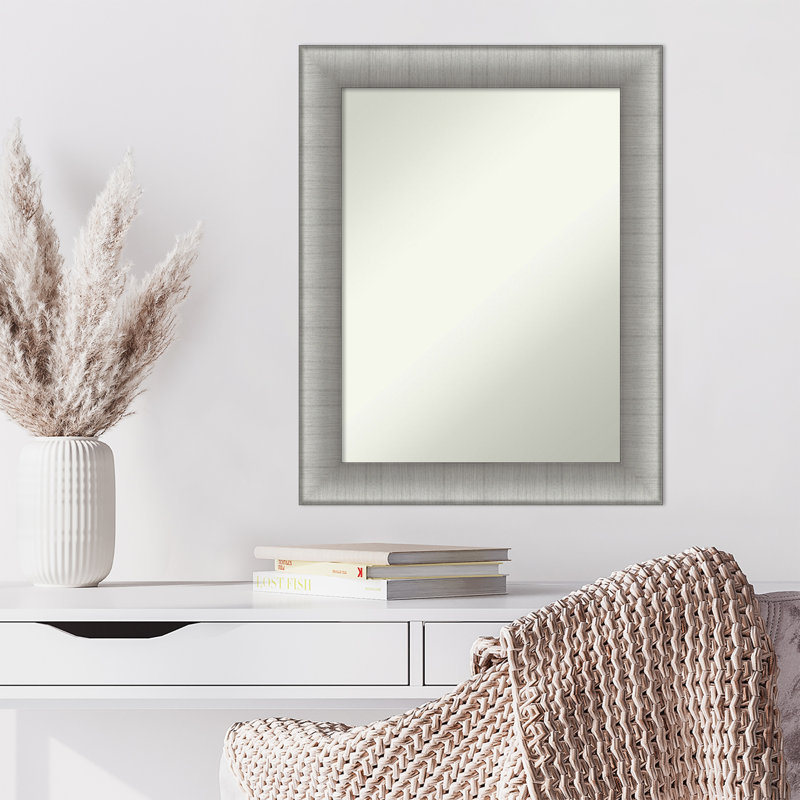 Miroir d'appoint mural en plastique gris, 28,75 po x 22,75 po