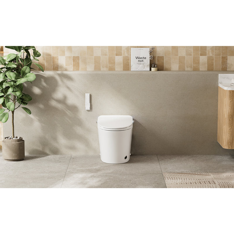 Zarautz Elongated  Smart Bidet Toilet with Clean Foam Shield Splash Proof,Built in Tank,ADA Chair Height, Auto Open & Close,Heated Seat, Dryer & Foot/Men's flush recognition,Child wash,Dual Remote Control