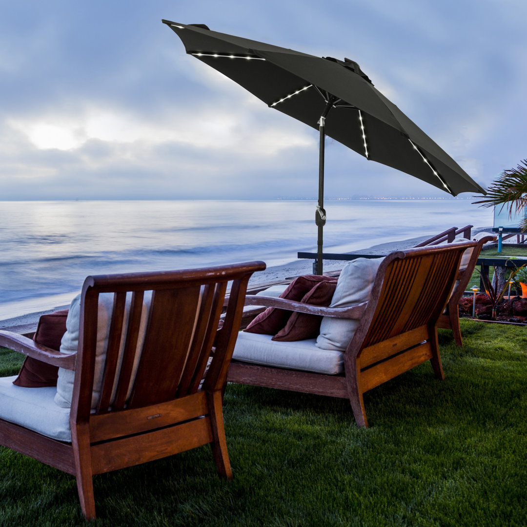 Tasmin 108'' Lighted Market Umbrella with Breez-Tex Canopy Arlmont & Co. Fabric 