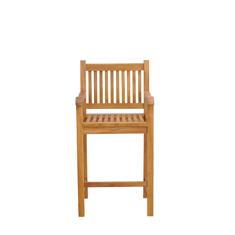 Elzas Outdoor Teak Bar Stool