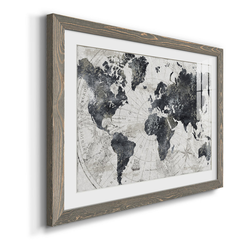 «Modern Atlas», impression encadrée, H 31 po x l 44 po x P 1 po, Encadré gris