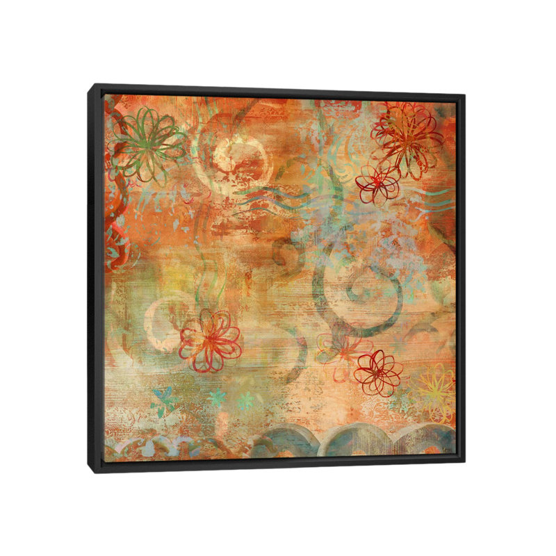 «Happy Days II», impression sur toile, H 18 po x l 18 po x P 1,5 po, Toile encadrée noire, Pas de tapis