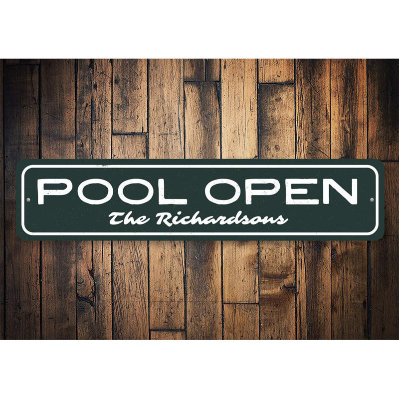 Enseigne en aluminium pour piscine, H 4 po x l 18 po x P 0,04 po
