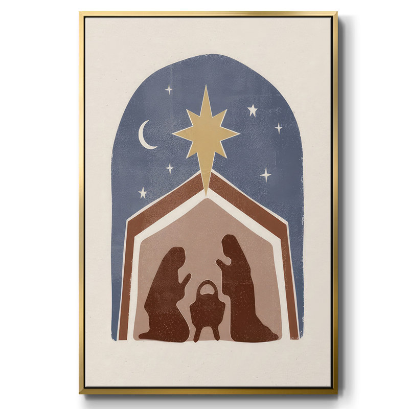 " Boho Nativity I ", 37" H x 25" W x 1.5" D, Gold